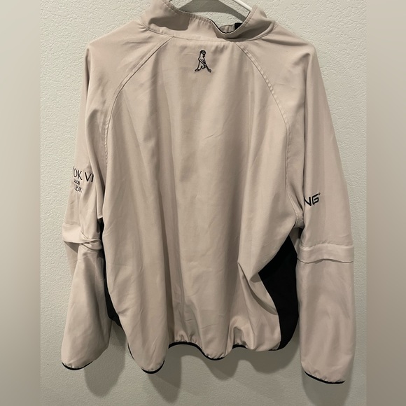 Men’s Ping Collection Golf Windbreaker Tan Jacket Size Large - Picture 5 of 10